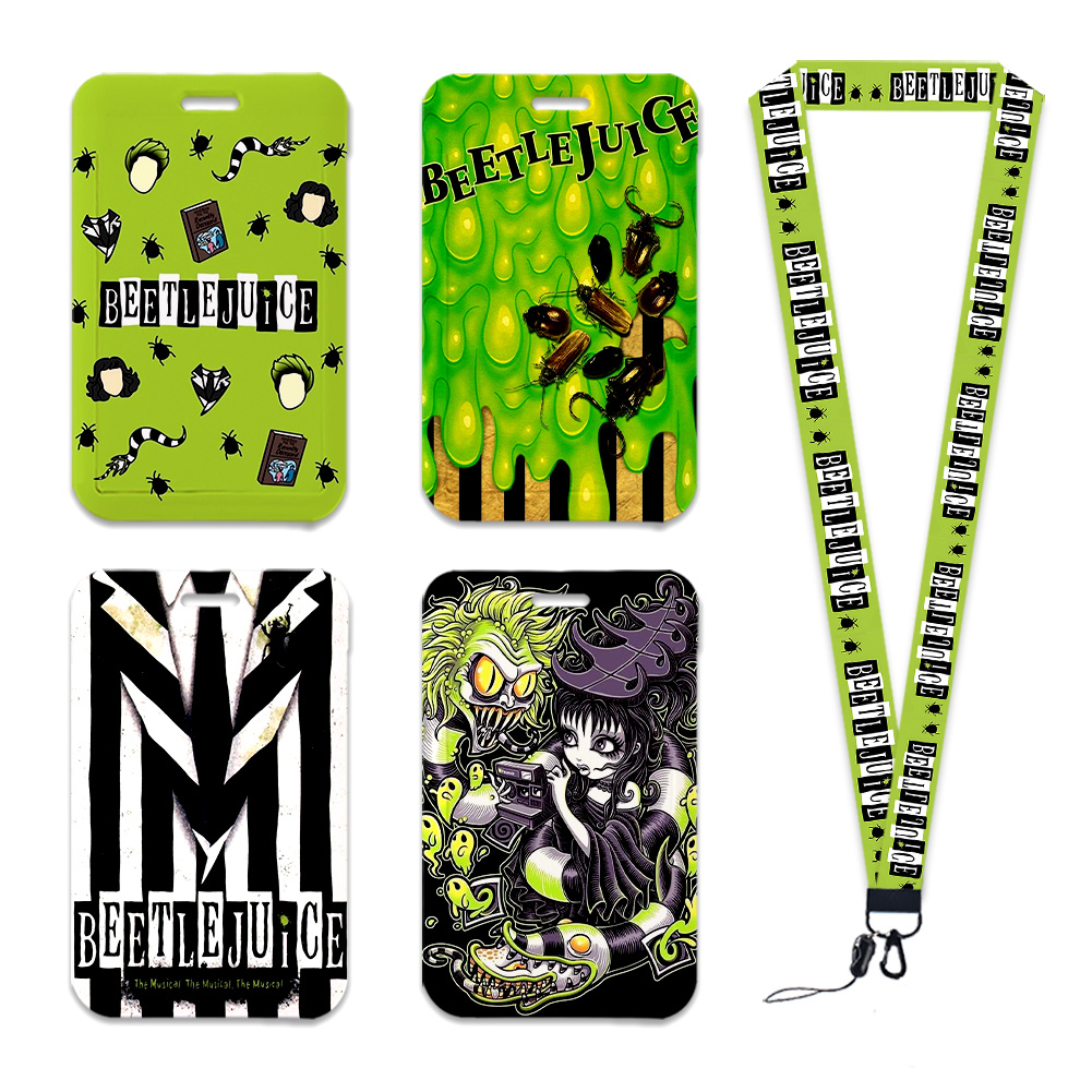 Lanyard Badge Holder - 漫画ホラー映画 ID カードホルダーストラップワークカードバッジクリップネックストラップバスカードケースバッジホルダーハロウィンギフト