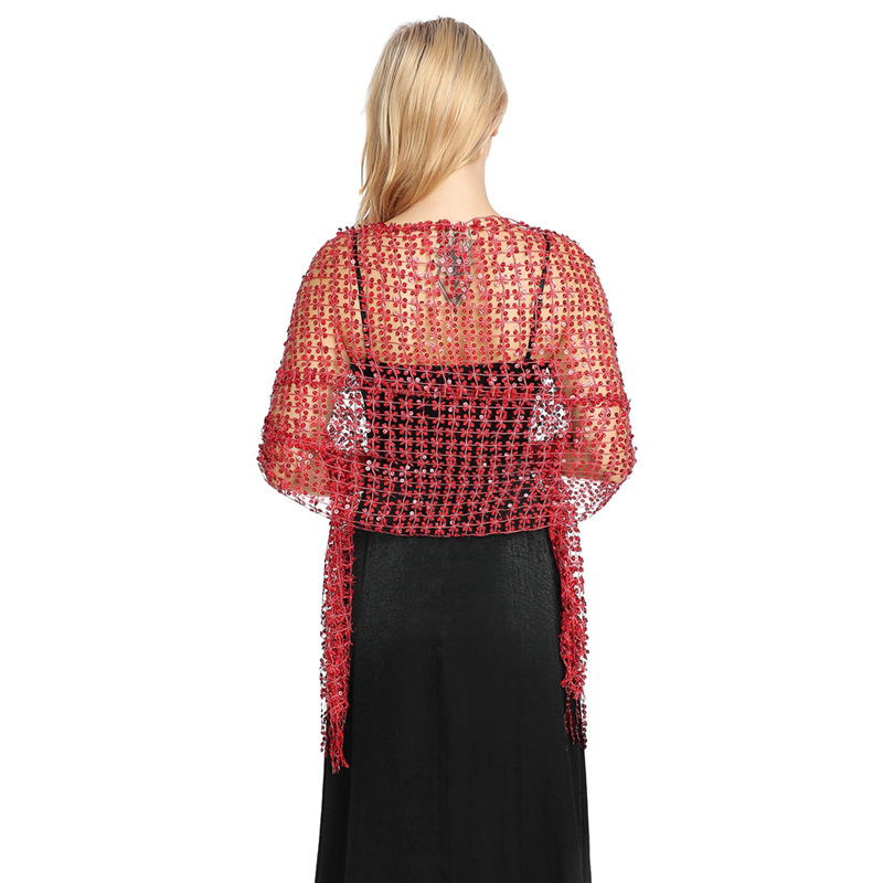 ヨーロッパとアメリカのスパンコールフリンジショール、女性用刺 - Stole Wedding Shawl のレビューと価格