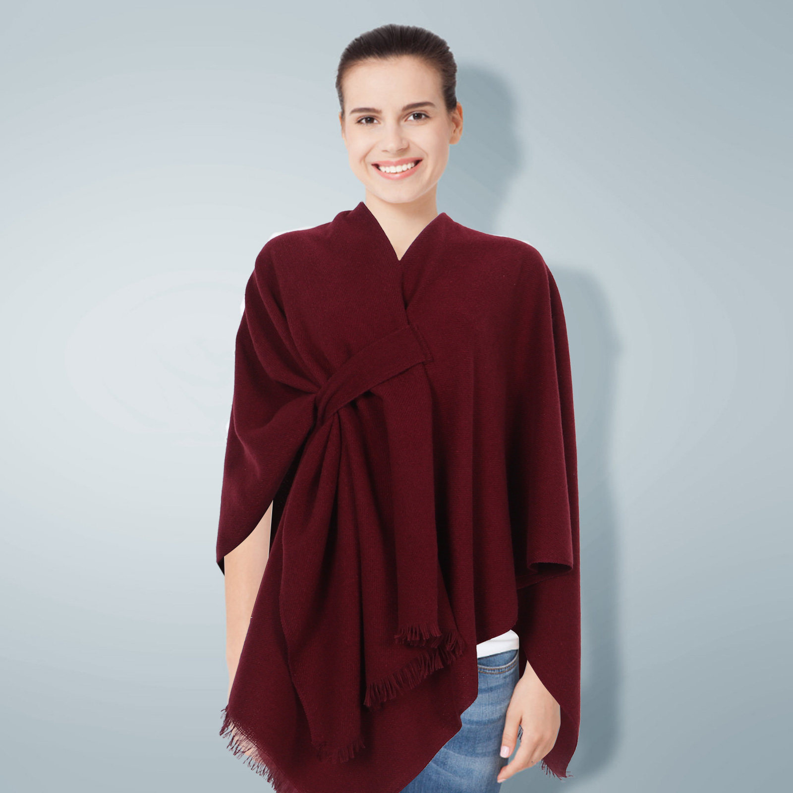 無地タッセルスカーフ 大判冬用ラップ 厚手ウェディングブライ - Stole Wedding Shawl のレビューと価格