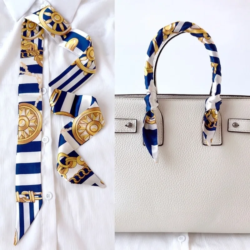 細いロングヘアストリップ女性用シルクバッグハンドルリボンスカ - Ascot Neck Scarf のレビューと価格
