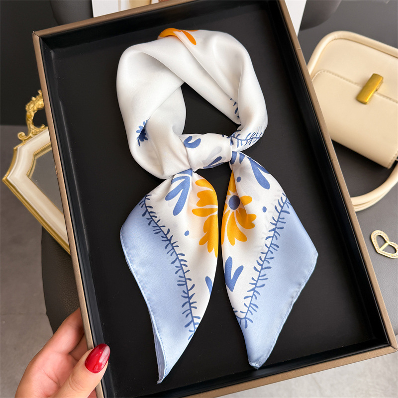 1Pc 新しいプリントファッションシルクスカーフスクエアスカ - Silk Neck Scarf のレビューと価格