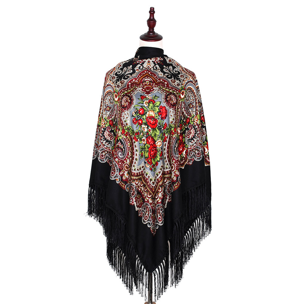 女性のための花柄の正方形のバンダナショール、ロシアのスカーフ - Bandana Cotton のレビューと価格