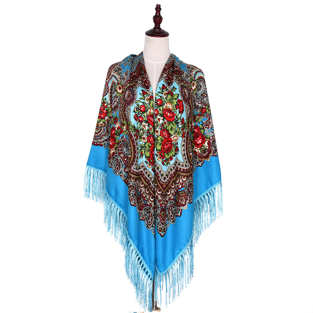 女性のための花柄の正方形のバンダナショール、ロシアのスカーフ - Bandana Cotton のレビューと価格