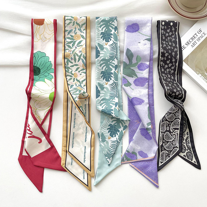 新しい高級ブランドモデル小さなシルクスカーフ女性ヘアバンドバ - Face Scarf Mask のレビューと価格